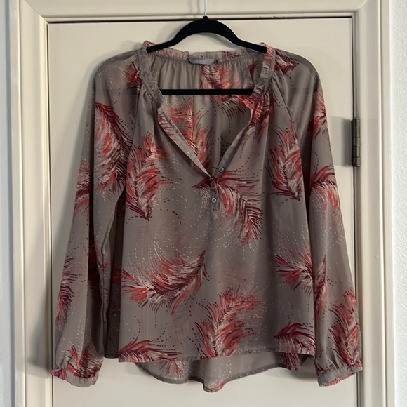 Rubbish Sheer Feather Print Blouse, size large - Picture 1 of 4